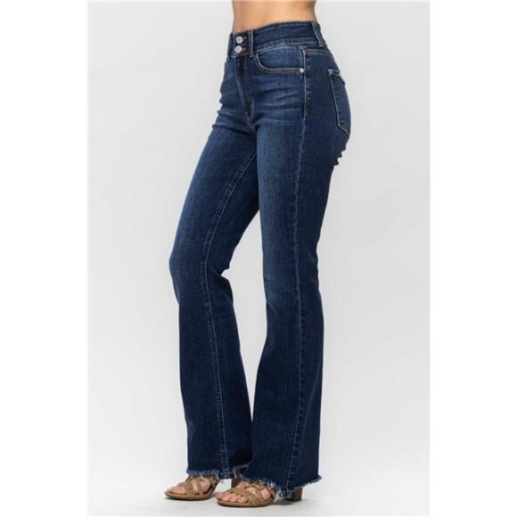 Judy Blue Denim - NWT Judy Blue Frayed Hem Bootcut Jeans, Dark Wash, Stretchy, Comfy, Fall Fashion
